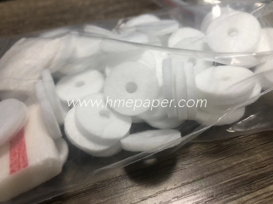 White Cotton Pulp Absorbent Filter Adhesive Bonded Fabric Circular Air Filter Element