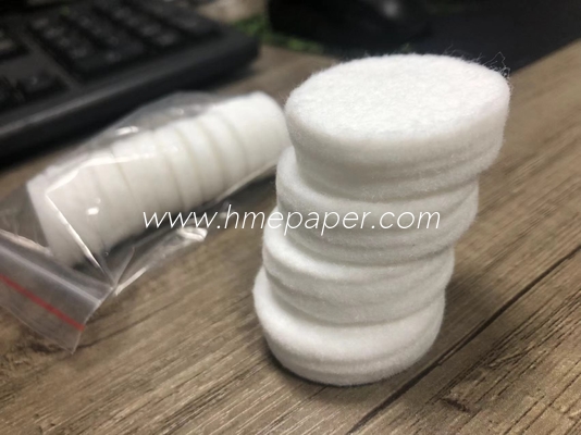 White Cotton Pulp Absorbent Filter Adhesive Bonded Fabric Circular Air Filter Element